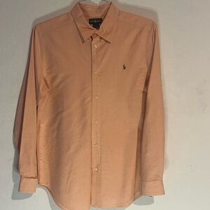 Ralph Lauren Long-Sleeve Button-Down Shirt in Peach